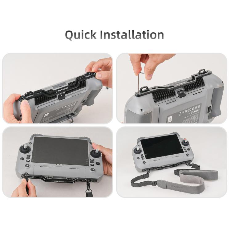 For DJI RC Plus 2 / 1 Sunnylife Controller Hanger Bracket with PU Leather Strap Shoulder Belt(Grey) - free shipping - PMC TechLife - Order now!