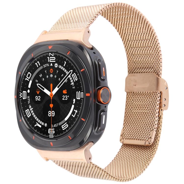 For Samsung Galaxy Watch Ultra 47mm Milanese Integrated Buckle Metal Watch Band(Rose Gold) - free shipping - PMC TechLife - Order now!