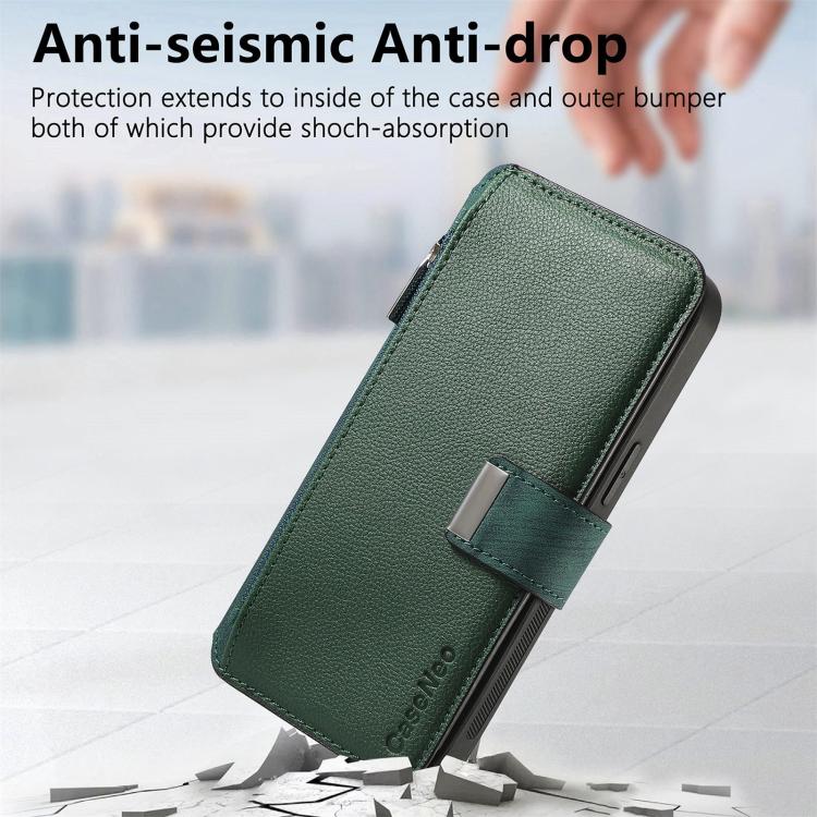 For Honor 400 Global 156.5mm CaseNeo MagSafe RFID Anti-theft Zipper Wallet Retro Leather Phone Case(Green) - free shipping - PMC TechLife - Order now!
