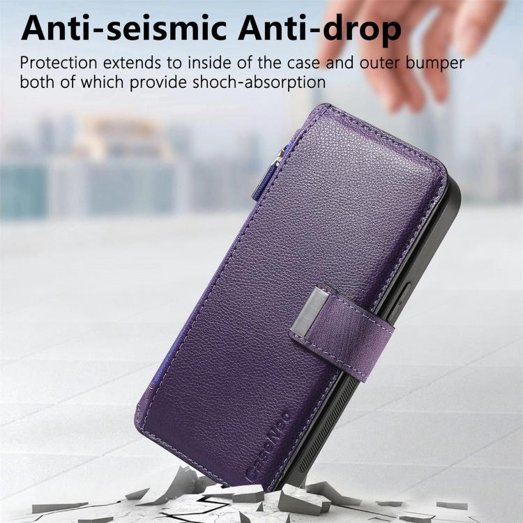 For Honor 400 Global 156.5mm CaseNeo MagSafe RFID Anti-theft Zipper Wallet Retro Leather Phone Case(Purple) - free shipping - PMC TechLife - Order now!