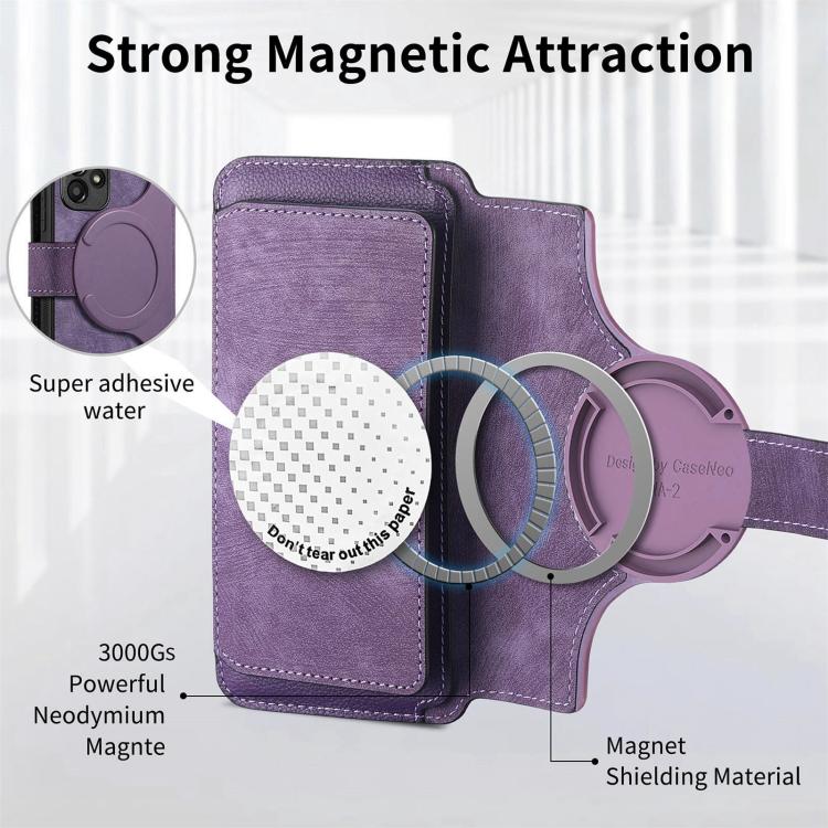 For Honor 400 Global 156.5mm CaseNeo MagSafe RFID Anti-theft Zipper Wallet Retro Leather Phone Case(Purple) - free shipping - PMC TechLife - Order now!