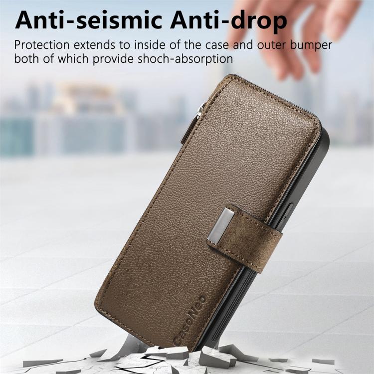 For Honor 400 Pro Global 160.8mm CaseNeo MagSafe RFID Anti-theft Zipper Wallet Retro Leather Phone Case(Brown) - free shipping - PMC TechLife - Order now!