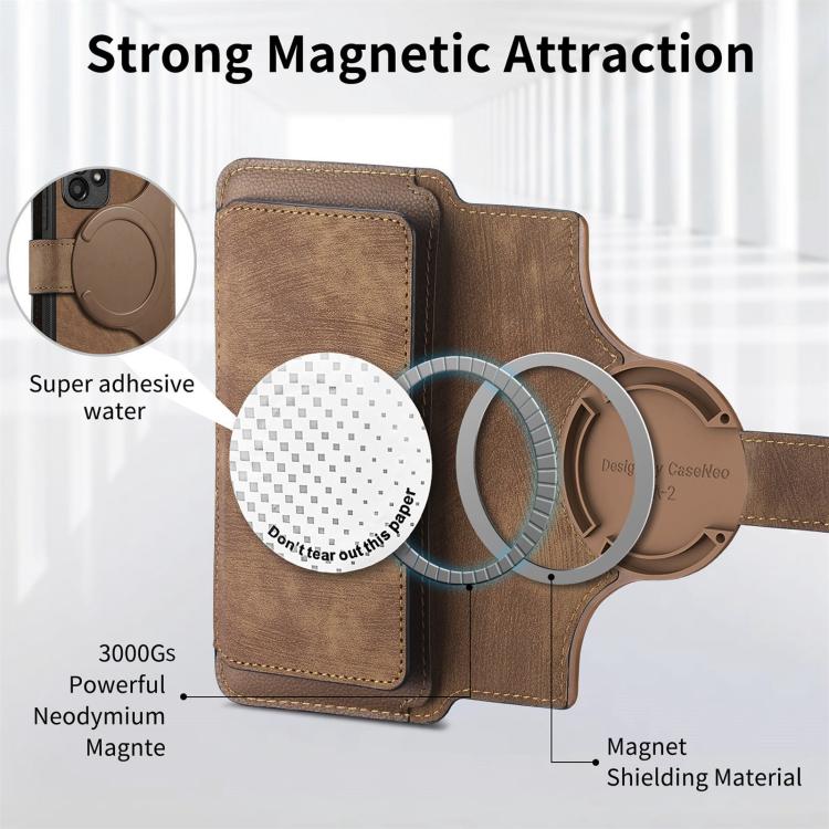 For Honor 400 Pro Global 160.8mm CaseNeo MagSafe RFID Anti-theft Zipper Wallet Retro Leather Phone Case(Brown) - free shipping - PMC TechLife - Order now!