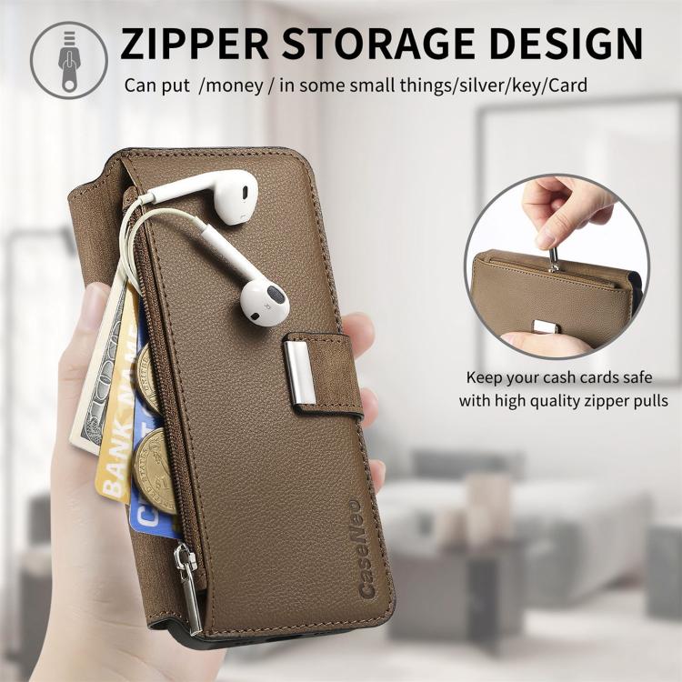 For Honor 400 Pro Global 160.8mm CaseNeo MagSafe RFID Anti-theft Zipper Wallet Retro Leather Phone Case(Brown) - free shipping - PMC TechLife - Order now!