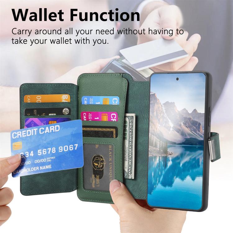 For Honor 400 Pro Global 160.8mm CaseNeo MagSafe RFID Anti-theft Zipper Wallet Retro Leather Phone Case(Green) - free shipping - PMC TechLife - Order now!