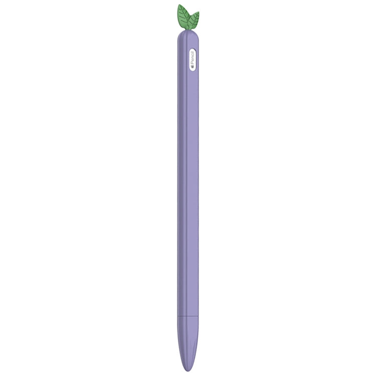 For Apple Pencil 2 Contrasting Color Mint Leaf Silicone Non-slip Protective Cover(Purple) - Pencil Accessories by PMC Jewellery | Online Shopping South Africa | PMC Jewellery | Buy Now Pay Later Mobicred