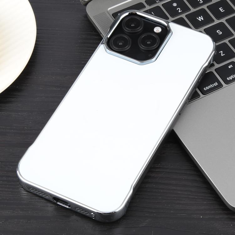 For iPhone 16 Pro Max Electroplating Frameless Frosted Anti-Glare PC MagSafe Phone Case(Silver White) - free shipping - PMC TechLife - Order now!