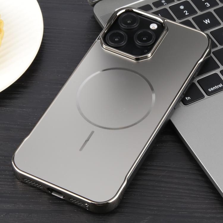 For iPhone 16 Pro Max Electroplating Frameless Frosted Anti-Glare PC MagSafe Phone Case(Titanium Gray) - free shipping - PMC TechLife - Order now!