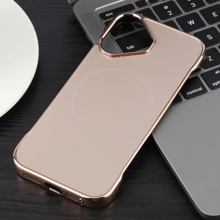 For iPhone 16 Plus Electroplating Frameless Frosted Anti-Glare PC MagSafe Phone Case(Desert Gold) - free shipping - PMC TechLife - Order now!