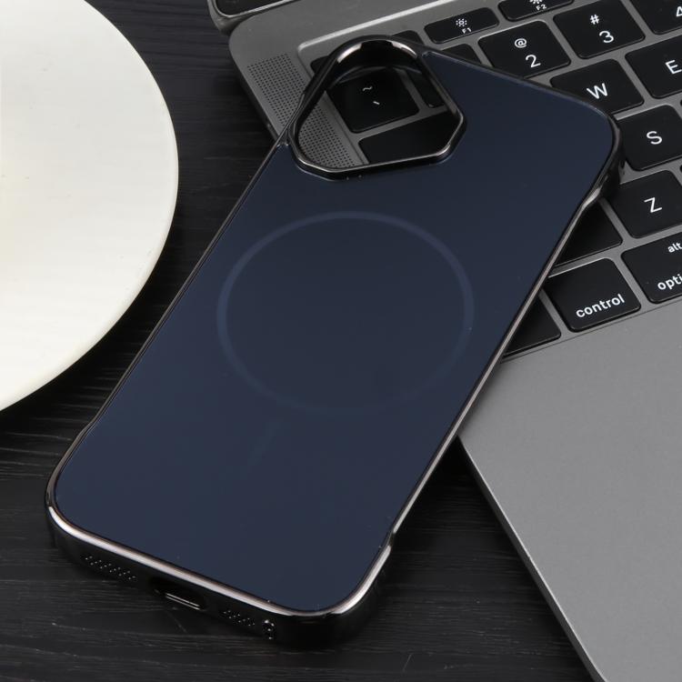 For iPhone 16 Plus Electroplating Frameless Frosted Anti-Glare PC MagSafe Phone Case(Black) - free shipping - PMC TechLife - Order now!