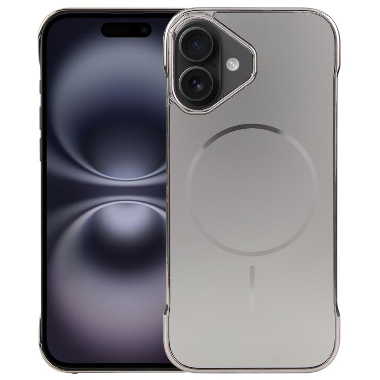 For iPhone 16 Plus Electroplating Frameless Frosted Anti-Glare PC MagSafe Phone Case(Titanium Gray) - free shipping - PMC TechLife - Order now!