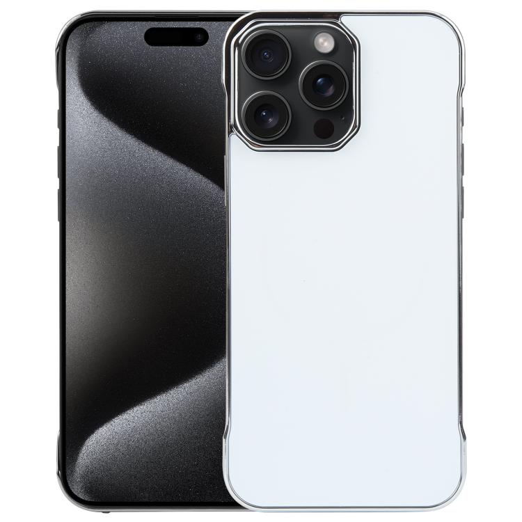 For iPhone 15 Pro Electroplating Frameless Frosted Anti-Glare PC MagSafe Phone Case(Silver White) - free shipping - PMC TechLife - Order now!