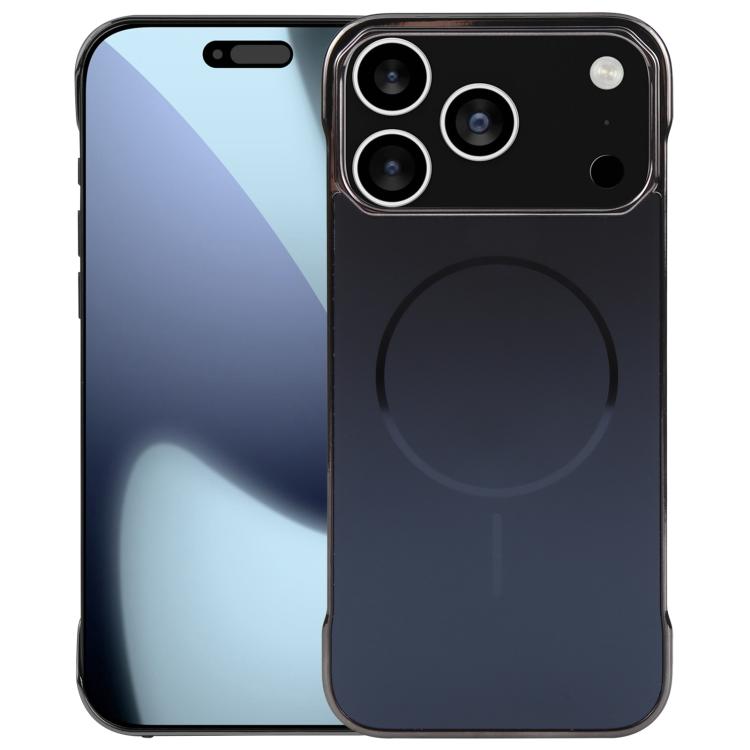 For iPhone 17 Pro Max Electroplating Frameless Frosted Anti-Glare PC MagSafe Phone Case(Black) - free shipping - PMC TechLife - Order now!