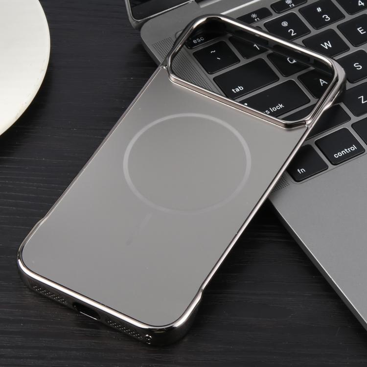 For iPhone 17 Pro Max Electroplating Frameless Frosted Anti-Glare PC MagSafe Phone Case(Titanium Gray) - free shipping - PMC TechLife - Order now!