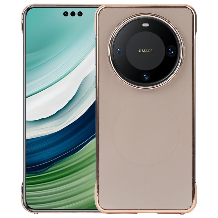 For Huawei Mate 60 Pro Electroplating Frameless Frosted Anti-Glare PC MagSafe Phone Case(Desert Gold) - free shipping - PMC TechLife - Order now!