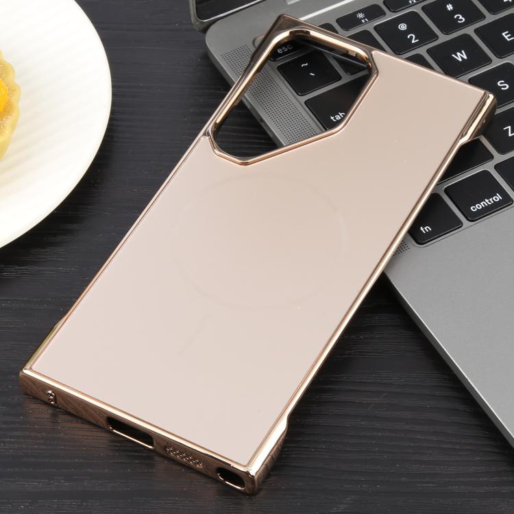 For Samsung Galaxy S23 Ultra 5G Electroplating Frameless Frosted Anti-Glare PC MagSafe Phone Case(Desert Gold) - free shipping - PMC TechLife - Order now!
