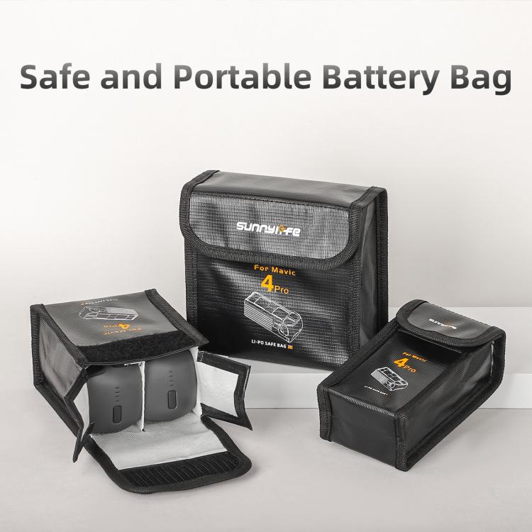 For DJI Mavic 4 Pro Sunnylife Battery Explosion-proof Safe Bag Protective Li-Po Safe Bag(For 3pcs Batteries) - free shipping - PMC TechLife - Order now!