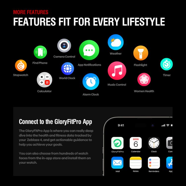 Zeblaze Stratos 4 Rugged Outdoor GPS Smart Watch 1.43 inch Screen 5 ATM & IP69K(Orange) - free shipping - PMC TechLife - Order now!