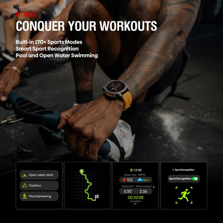 Zeblaze Stratos 4 Rugged Outdoor GPS Smart Watch 1.43 inch Screen 5 ATM & IP69K(Black) - free shipping - PMC TechLife - Order now!