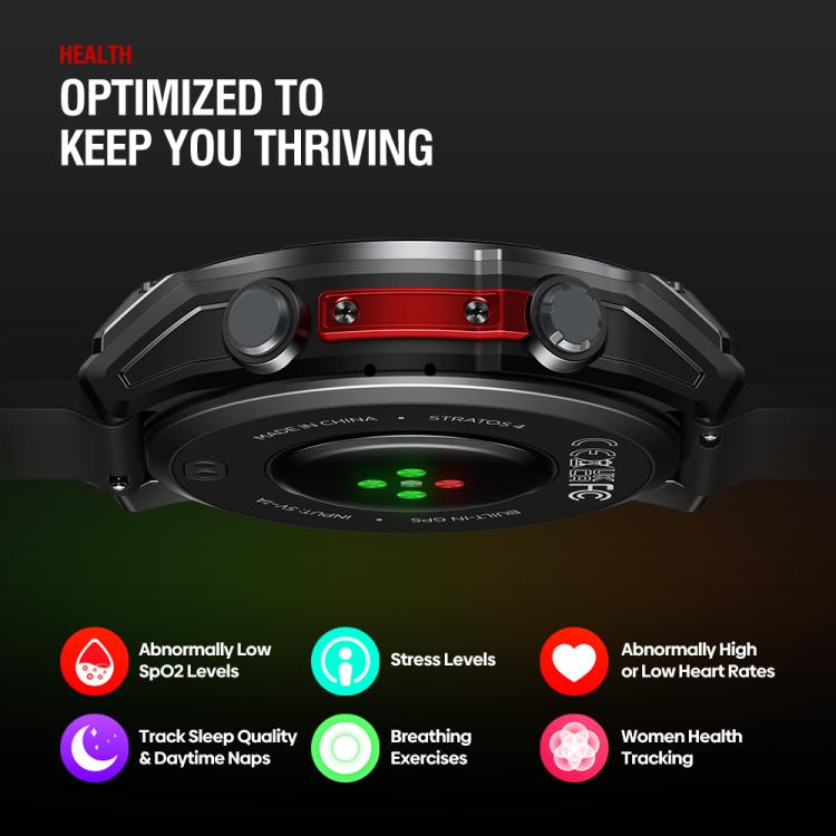 Zeblaze Stratos 4 Rugged Outdoor GPS Smart Watch 1.43 inch Screen 5 ATM & IP69K(Orange) - free shipping - PMC TechLife - Order now!