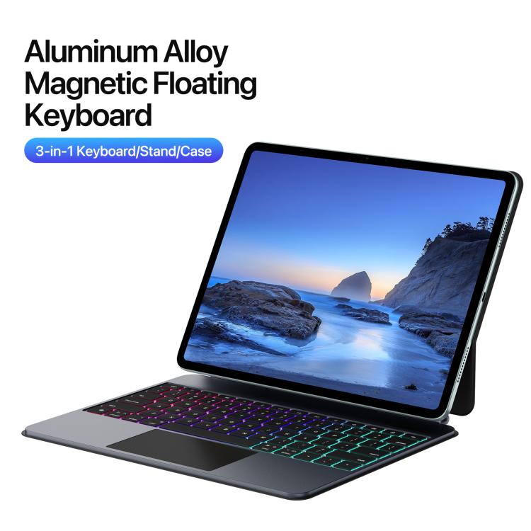 For iPad Air 13 2025 / iPad Pro 12.9 2022 DUX DUCIS MK Pro Series Floating Magnetic Keyboard Tablet Leather Case(Black) - free shipping - PMC TechLife - Order now!