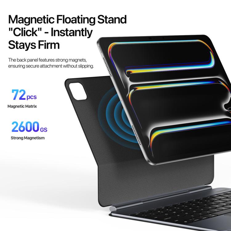 For iPad Pro 13 2024 DUX DUCIS MK Pro Series Floating Magnetic Keyboard Tablet Leather Case(Black) - free shipping - PMC TechLife - Order now!