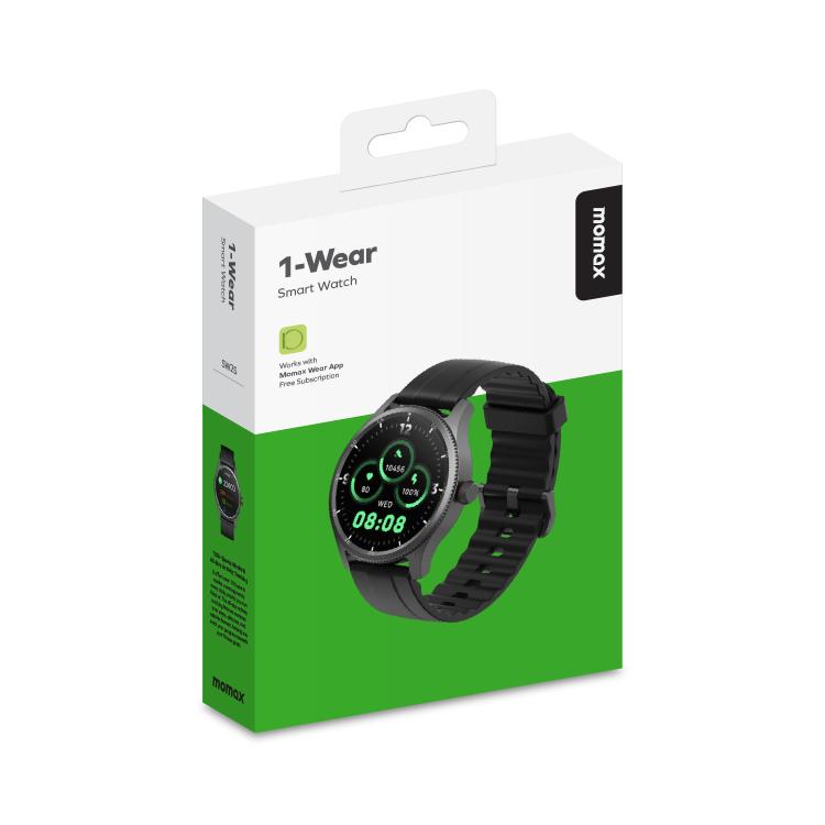 MOMAX SW2S 1.38 inch Screen IP68 Waterproof Smart Sports Watch(Black) - free shipping - PMC TechLife - Order now!