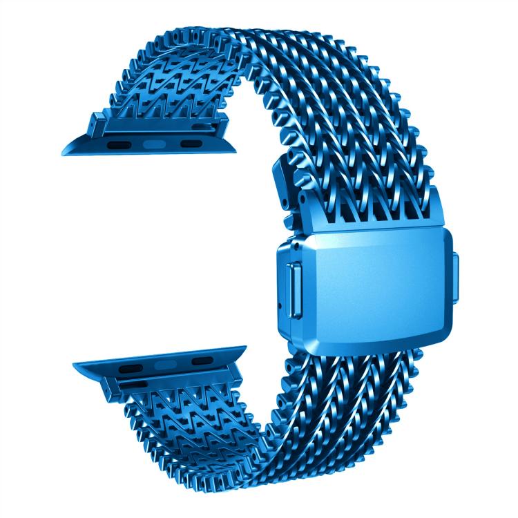 For Apple Watch 46mm / 49mm / 45mm / 44mm Mesh Magnetic Stainless Steel Watch Band(Blue) - free shipping - PMC TechLife - Order now!