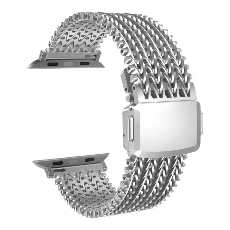 For Apple Watch 46mm / 49mm / 45mm / 44mm Mesh Magnetic Stainless Steel Watch Band(Titanium Color) - free shipping - PMC TechLife - Order now!
