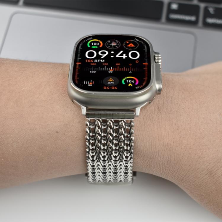 For Apple Watch 42mm / 41mm / 40mm / 38mm Mesh Magnetic Stainless Steel Watch Band(Silver) - free shipping - PMC TechLife - Order now!