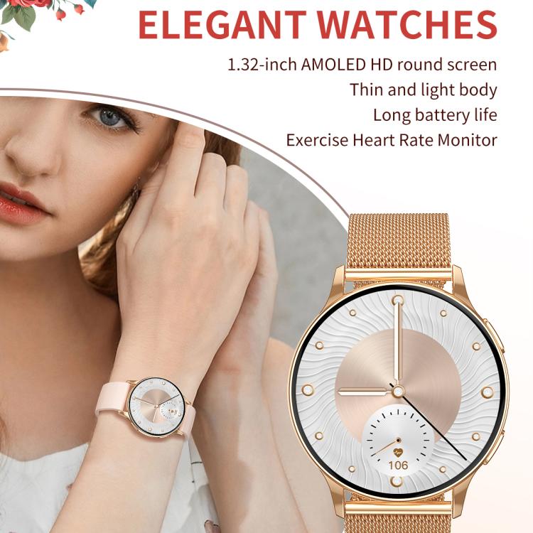 CY29 1.32 inch AMOLED Screen Female Smart Watch Supports COFIT APP(Gold Pink) - free shipping - PMC TechLife - Order now!