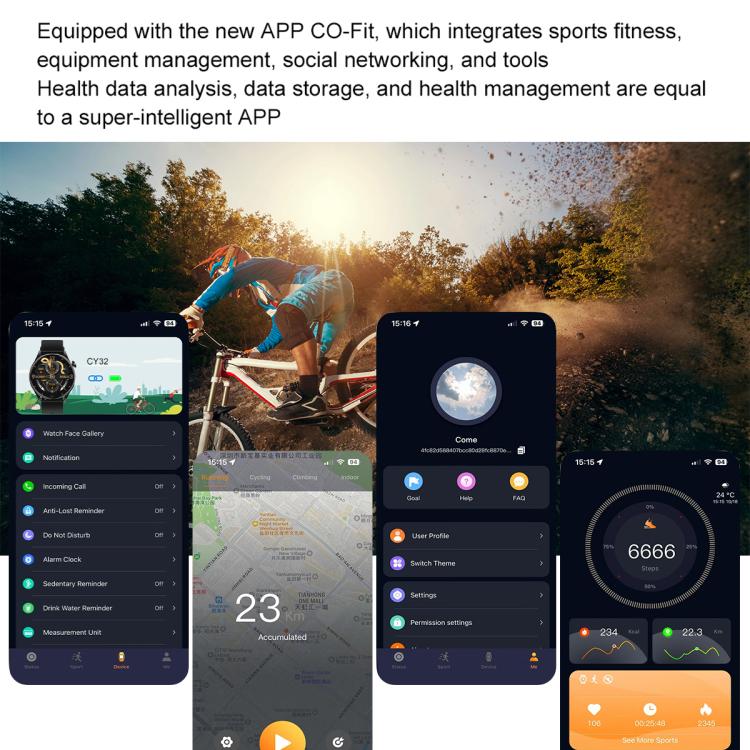 CY32 1.39 inch IPS Screen Sports Smart Watch Supports BT Call / COFIT APP(Black) - Smart Watches by PMC TechLife | Online Shopping South Africa | PMC TechLife | Buy Now Pay Later Mobicred