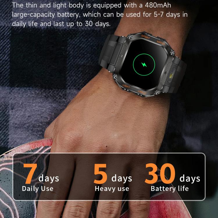 HT34 1.75 inch IPS Screen 3ATM Outdoor Sports BT Smart Watch(Black) - Smart Watches by PMC TechLife | Online Shopping South Africa | PMC TechLife | Buy Now Pay Later Mobicred