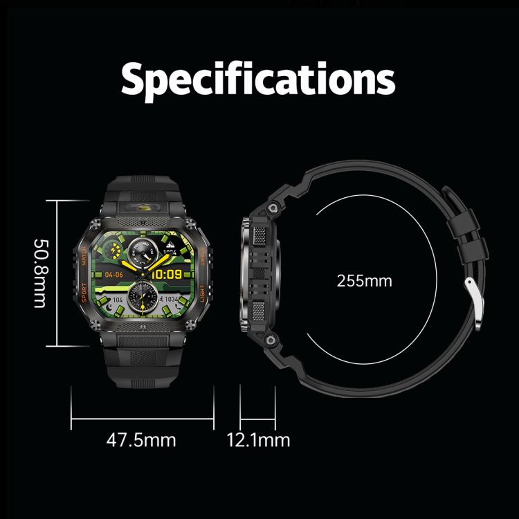 HT34 1.75 inch IPS Screen 3ATM Outdoor Sports BT Smart Watch(Black) - Smart Watches by PMC TechLife | Online Shopping South Africa | PMC TechLife | Buy Now Pay Later Mobicred