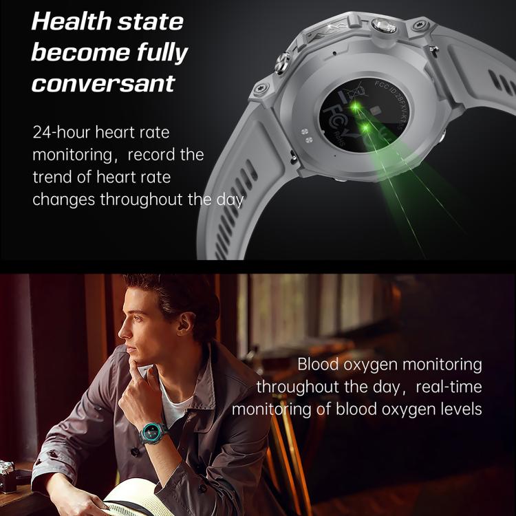 KT85 1.43 inch Screen 5ATM Outdoor Sports Smart Watch with Strong Flashlight(Grey) - free shipping - PMC TechLife - Order now!