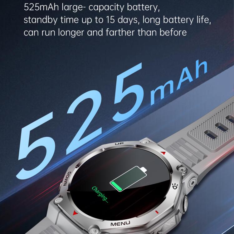 KT85 1.43 inch Screen 5ATM Outdoor Sports Smart Watch with Strong Flashlight(Grey) - free shipping - PMC TechLife - Order now!