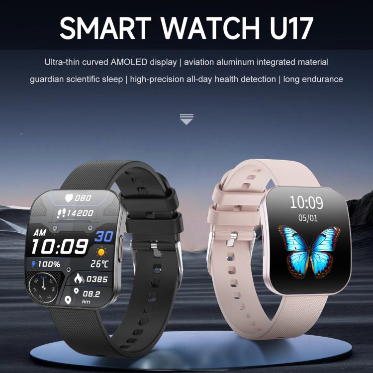 U17 1.85 inch Ultra-thin Curved Screen IP68 Sports Smart Watch(Black) - Smart Watches by PMC TechLife | Online Shopping South Africa | PMC TechLife | Buy Now Pay Later Mobicred