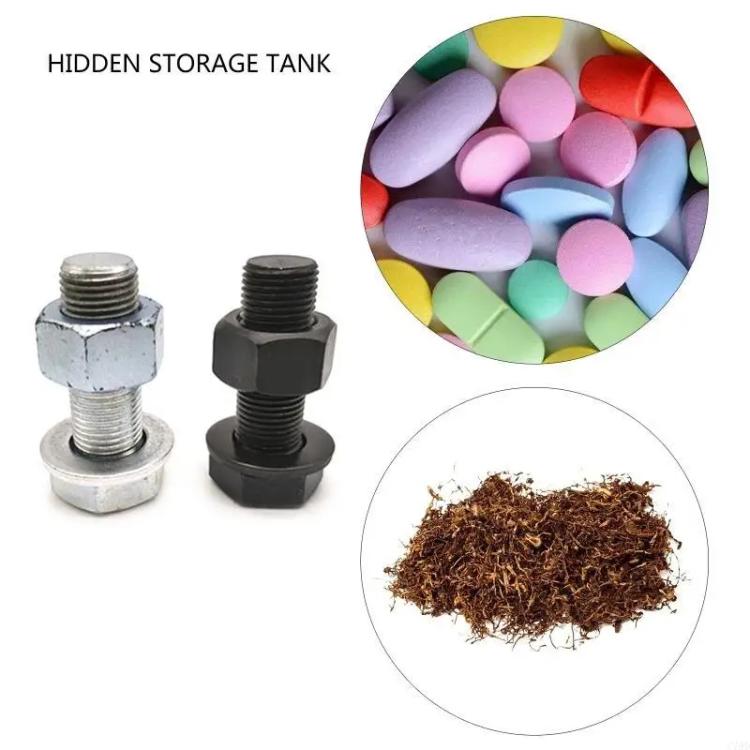 Hexagonal Washer Metal Screw Medicine Storage Tank Travel Capsule Pill Storage Box(Silver) - free shipping - PMC TechLife - Order now!