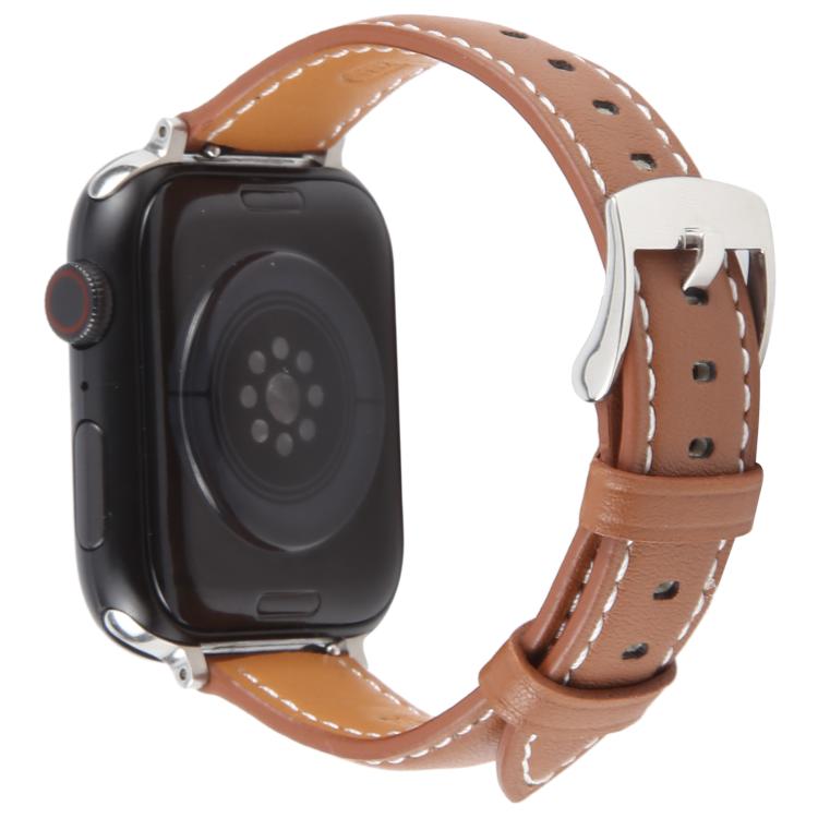 For Apple Watch 46mm / 49mm / 45mm / 44mm Silk Microfiber Leather Watch Band(Brown) - Watch Bands by PMC TechLife | Online Shopping South Africa | PMC TechLife | Buy Now Pay Later Mobicred