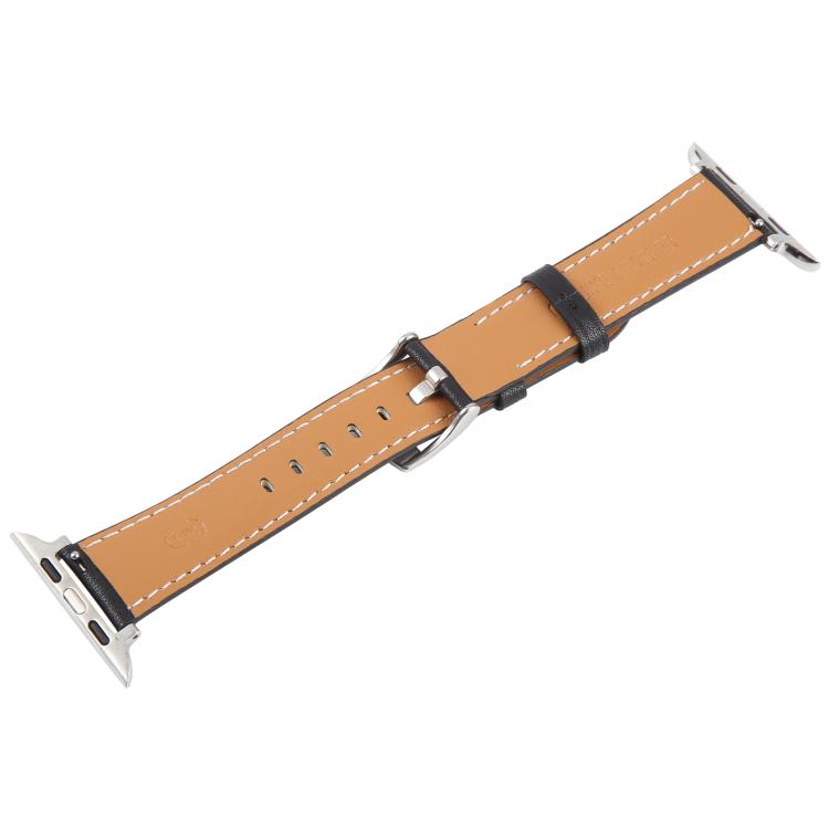 For Apple Watch 42mm / 41mm / 40mm / 38mm Silk Microfiber Leather Watch Band(Black) - Watch Bands by PMC TechLife | Online Shopping South Africa | PMC TechLife | Buy Now Pay Later Mobicred