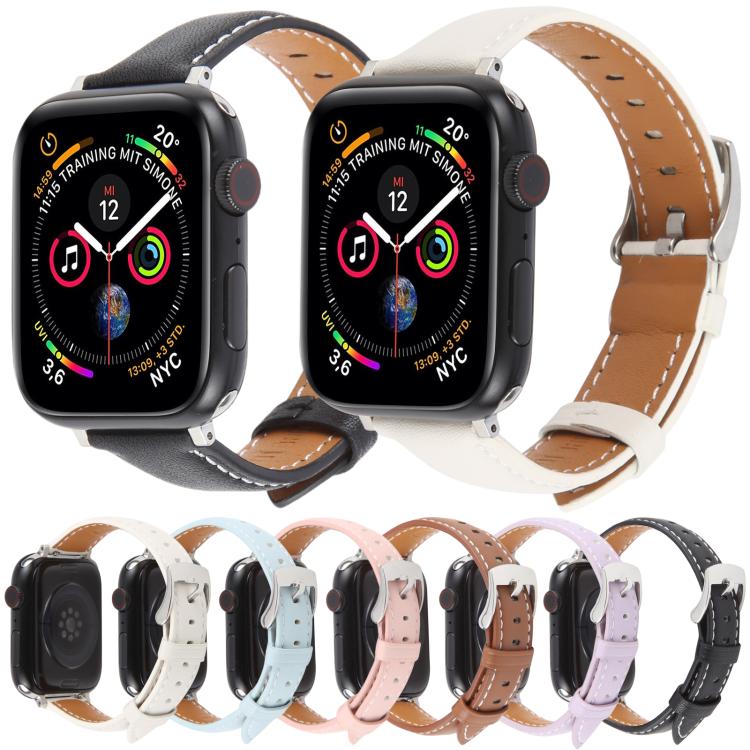 For Apple Watch 42mm / 41mm / 40mm / 38mm Silk Microfiber Leather Watch Band(Blue) - Watch Bands by PMC TechLife | Online Shopping South Africa | PMC TechLife | Buy Now Pay Later Mobicred