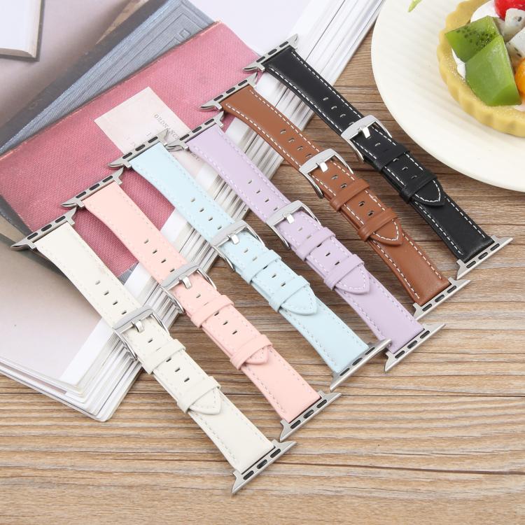 For Apple Watch 46mm / 49mm / 45mm / 44mm Silk Microfiber Leather Watch Band(White) - Watch Bands by PMC TechLife | Online Shopping South Africa | PMC TechLife | Buy Now Pay Later Mobicred