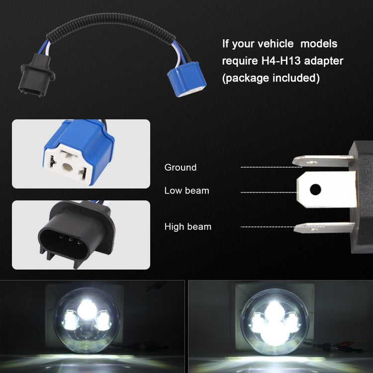 7 inch H4 / H13 DC 9V-30V 4000LM 6000K 40W 7 inch Car Round Shape LED Headlight Lamps for Jeep Wrangler - Work Lights by PMC TechLife | Online Shopping South Africa | PMC TechLife | Buy Now Pay Later Mobicred