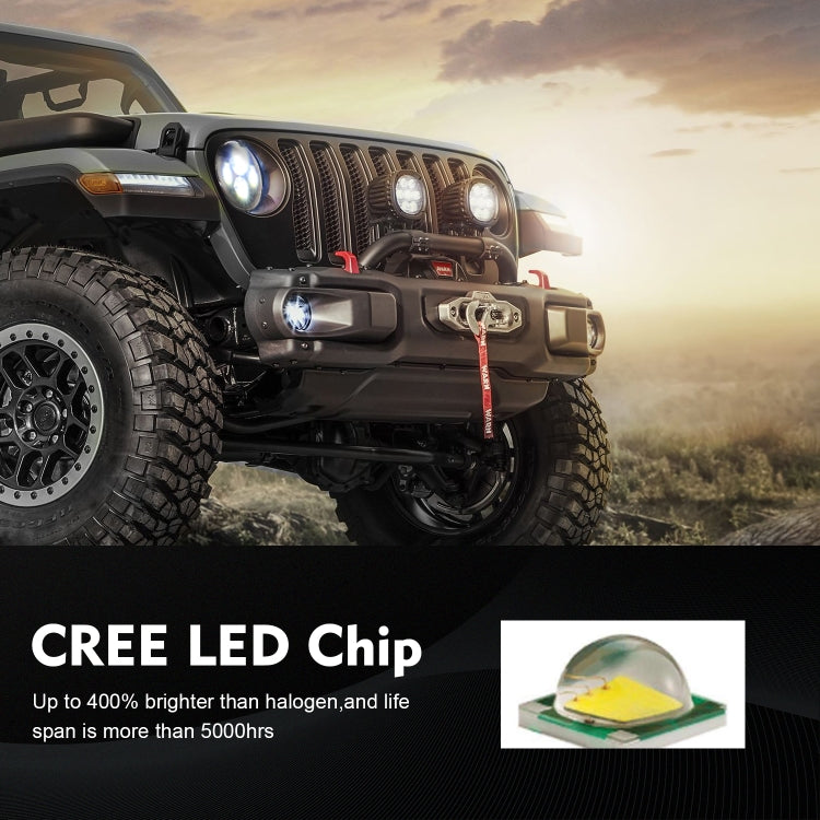 7 inch H4 / H13 DC 9V-30V 4000LM 6000K 40W 7 inch Car Round Shape LED Headlight Lamps for Jeep Wrangler - Work Lights by PMC TechLife | Online Shopping South Africa | PMC TechLife | Buy Now Pay Later Mobicred