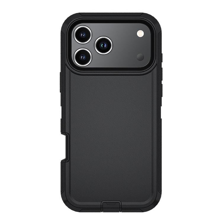 For iPhone 17 Pro Kalebol Shockproof PC Hybrid TPU Phone Case with Back Clip(Black) - free shipping - PMC TechLife - Order now!