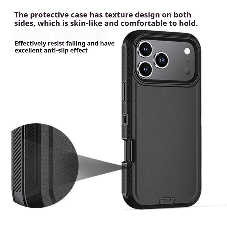 For iPhone 17 Pro Max Kalebol Shockproof PC Hybrid TPU Phone Case with Back Clip(Black) - free shipping - PMC TechLife - Order now!