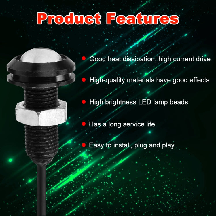 10 PCS 23mm 12LEDs SMD-4014 DC9-80V Motorcycle Eagle Eye Light(White and Yellow Light) - free shipping - PMC TechLife - Order now!