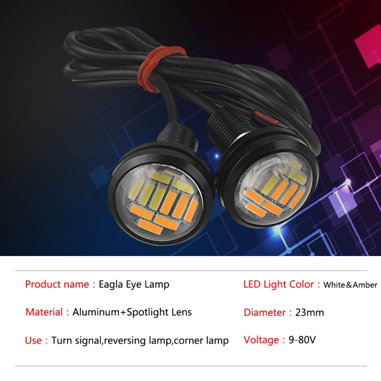 10 PCS 23mm 12LEDs SMD-4014 DC9-80V Motorcycle Eagle Eye Light(White and Yellow Light) - free shipping - PMC TechLife - Order now!