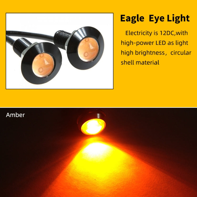 10 PCS 23mm 1.5W DC9-80V Motorcycle Eagle Eye Light Single Lens(Yellow Light) - Eagle Eye Lights by PMC TechLife | Online Shopping South Africa | PMC TechLife | Buy Now Pay Later Mobicred