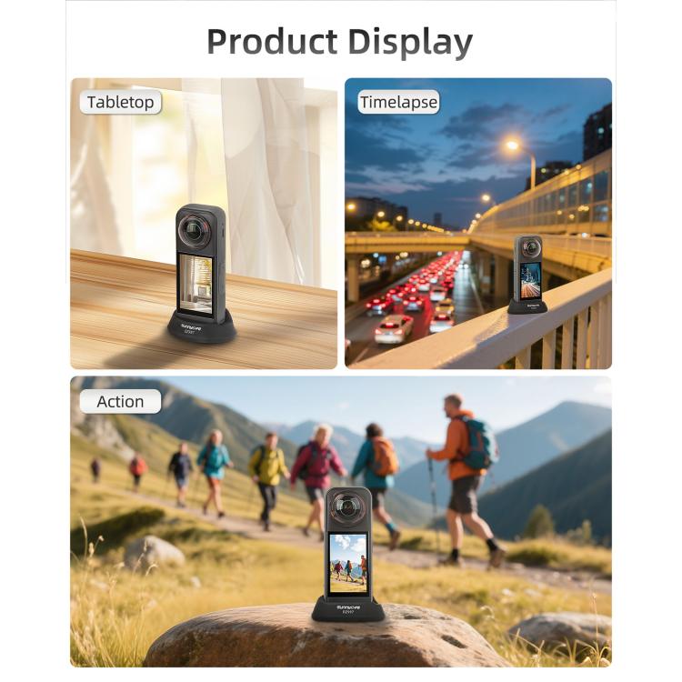 For Insta360 X5 / X4 Sunnylife Silicone Stand Base Car Base(Black) - free shipping - PMC TechLife - Order now!